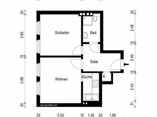 Helle 2-Zimmer-Wohnung mit Gartennutzung