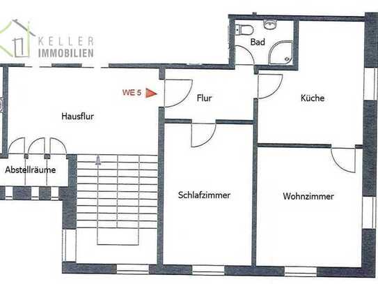 2-Raum-Wohnung in ruhiger Nebenstraße Langenhessen, grüner Gemeinschaftsgarten