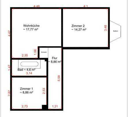 Ansprechende 2,5 Zimmer-Wohnung mit Balkon in Hof