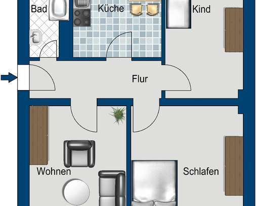 Mitten drin statt nur dabei: ansprechende 3-Zimmer-Wohnung