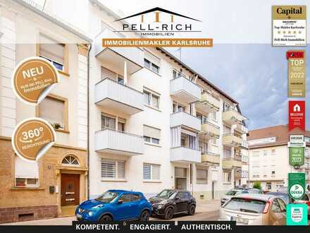PHÄNOMENAL: Gepflegte 3-Zimmer Wohnung mit zwei Balkonen, Extrazimmer im DG und Garage in Durlach