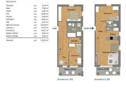 Stilvoll wohnen auf zwei Ebenen, tolle 4-Zimmer-Maisonette-Wohnung (Nr. 40)