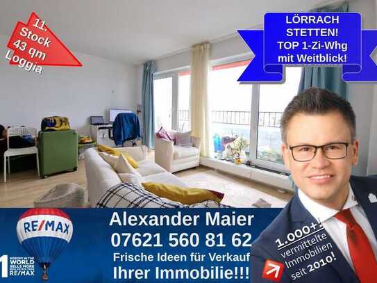 1-Zimmer-Wohnung mit Weitblick an der Schweizer Grenze!