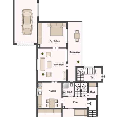 Erstbezug nach Sanierung mit Terrasse und Garten schöne 4-Zimmer-Wohnung in Eich