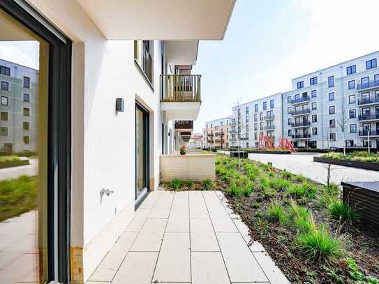NEU - MODERN - SCHÜTZENGARTEN: Exklusive 2-Zi.-Erdgeschosswohnung mit großer Terrasse!