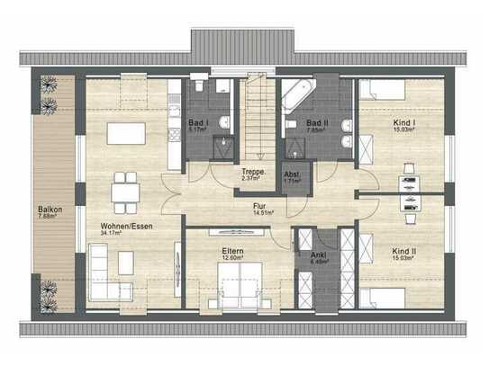 Eleganz und Effizienz: Dachgeschossperle in Seysdorf im Neubau