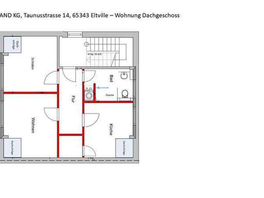 Neu sanierte Wohnung im Dachgeschoss in Eltville - 57 m² mit toller Aussicht