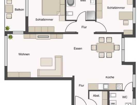 Neuwertige Wohnung mit drei Zimmern sowie Balkon in München