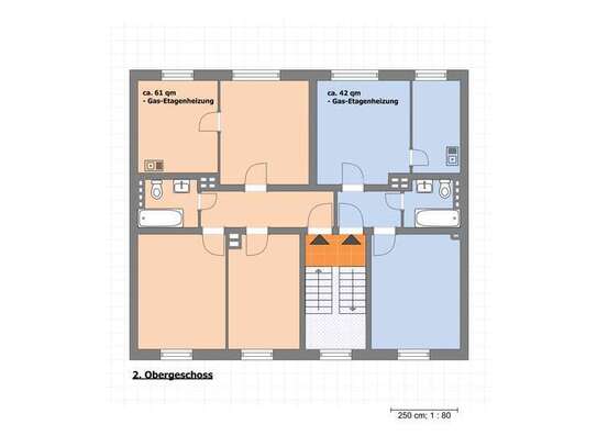 2 Zimmer, Küche, Diele, Bad - 42qm - Nordbahntrasse