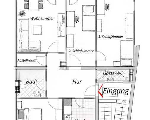 *ERSTBEZUG* 
Kernsanierte 4-Zimmer-Wohnung mit Balkon, Garage und Stellplatz in LU-Friesenheim