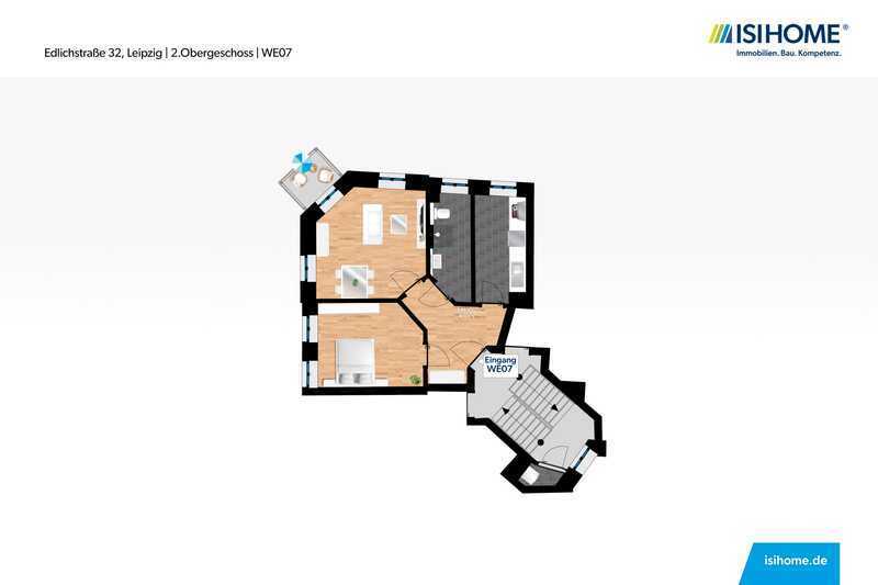 Gemütliche 2-Raumwohnung mit Einbauküche im Turmpalast - WE07