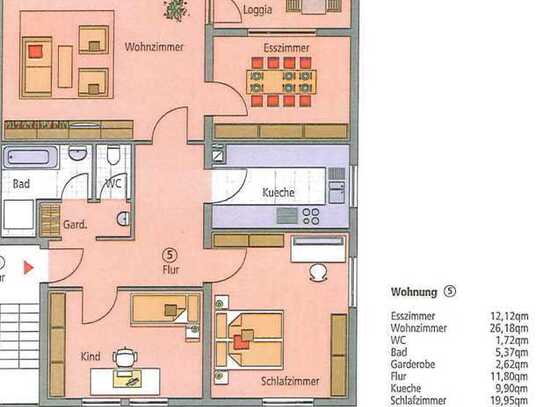 ***Provisionsfrei*** Helle und geräumige 4 Zi. Wohnung mit Balkon und Außenstellplatz