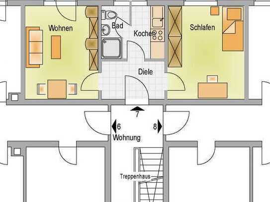 Ansprechende und renovierte 2-Zimmer-Wohnung mit Balkon und EBK in Gelsenkirchen