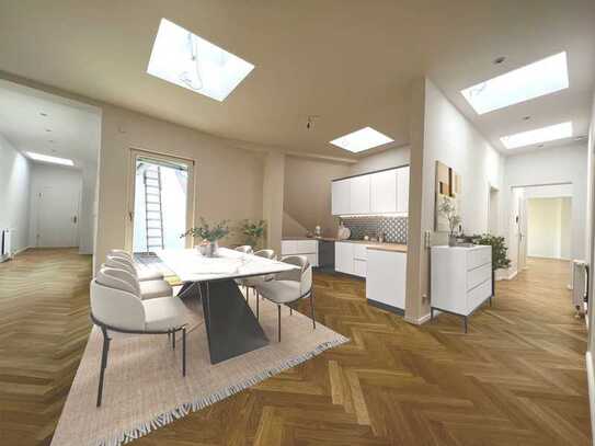 DACHGESCHOSSWOHNUNG MIT 4 TERRASSEN, SEHR HELLE 5-6 ZIM. PENTHOUSE-WHG. MIT AUFZUG