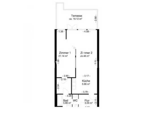 Tauschwohnung: Biete 2-Raumwohnung mit riesiger Terrasse gegen 5 Zimmer