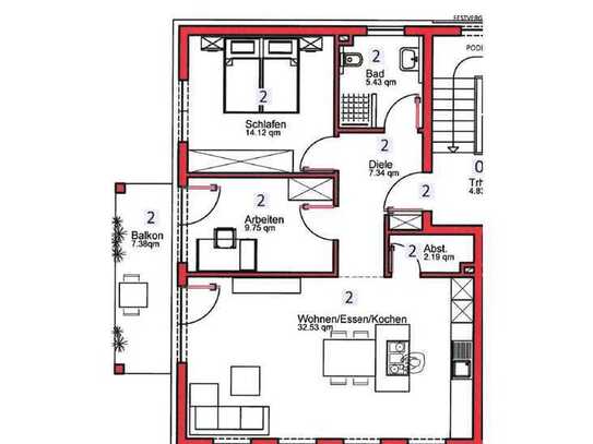 NEUBAU Schöne 3-Zimmer-Wohnung in Assamstadt (W2)