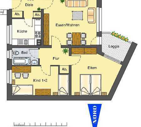 Gemütliche 3-Zimmer-Wohnung mit Balkon