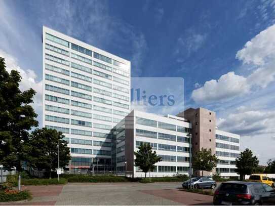 Moderne Büroflächen mit Skyline-Blick