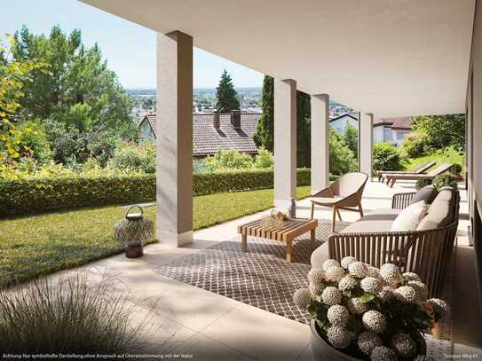 Stilvolles Wohnen mit fantastischem Ausblick - 3-Zimmer-Hanggeschosswohnung mit Terrasse und Garten