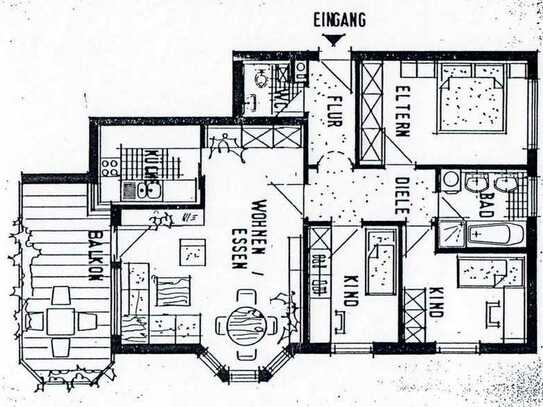 4-Zimmer-Wohnung mit Balkon und Einbauküche in Neuenstadt am Kocher