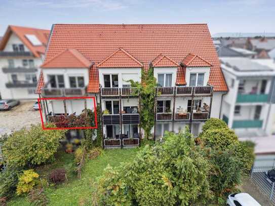 Sonnige vermietete 2-Zimmer-Wohnung mit Balkon und Stellplatz in Altlußheim