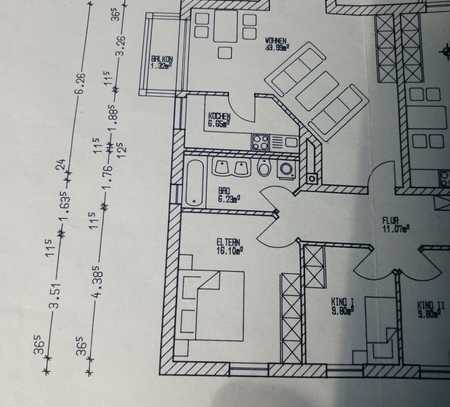 Hochparterre 3,5 Zimmer Wohnung