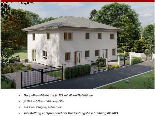 Neubau Doppelhauhälfte in Eberswalde. Preis für Haus - Grundstück und weiteres.