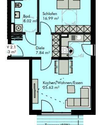 ***moderne 2-Zimmer Wohnung - Terrasse - barrierefrei***