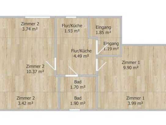 Kernsanierte 2-Zimmer-Dachgeschosswohnung für Singles!