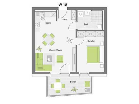 Betreutes Wohnen | 2-Zimmerwohnung im 1. Obergeschoss
