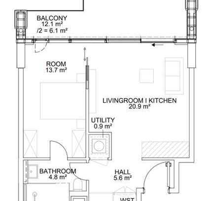 2-Zimmer-Wohnung im begrünten EDEN Tower (Europaviertel)