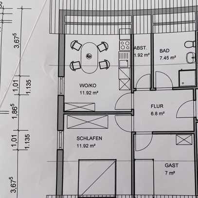 Erstbezug nach Sanierung mit EBK: Schöne 2,5 -Zimmer-Dachgeschosswohnung in Lasel