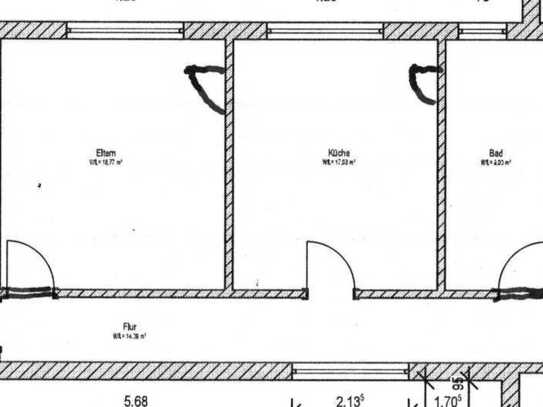 Sanierte 46qm WG mit 19m² Schlafzimmer, 18m² Wohnküche und 9m² grossem Bad 1km von Much Marienfeld