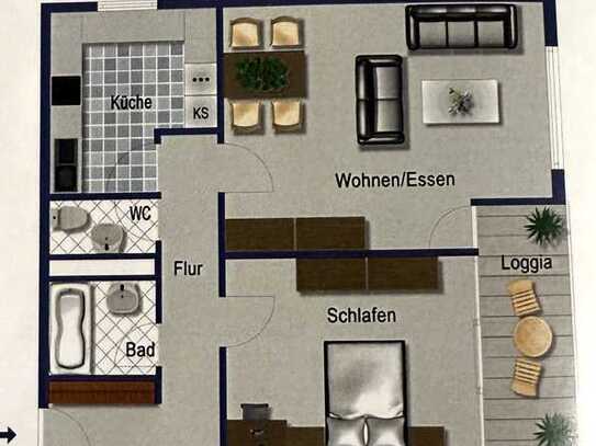 Exklusive 2-Zimmer-Wohnung mit Balkon in Linkenheim-Hochstetten