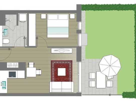 Stilvolle 2-Raum-Wohnung mit Einbauküche, Terrasse und Stellplatz in Bonn-Duisdorf