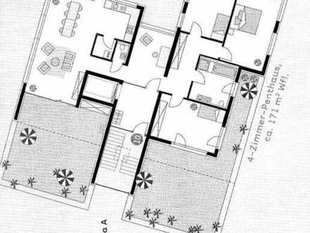 Vollständig renovierte 5-Raum-Penthouse-Wohnung mit Balkon und Einbauküche in Bad Rappenau