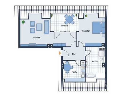 xxx Gemütliche Dachgeschosswohnung mit Dachterrasse in der Nähe der Barmer Anlagen xxx