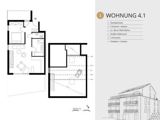 Traumhafte Maisonette-Wohnung mit schönem Ausblick