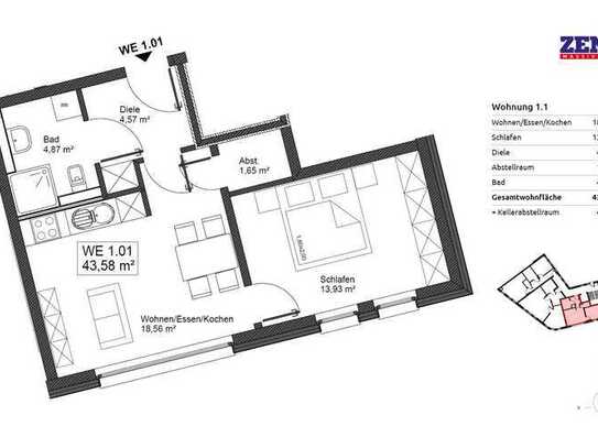 Erstbezug | 2-Zimmer-Wohnung für Singles oder Senioren