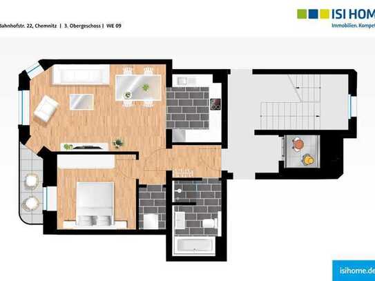 Stilvolle 2-Raumwohnung mit Balkon ! - WE09