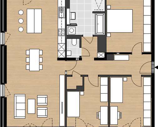 4-Zimmer-Penthouse-Wohnung mit 2 Balkonen im Effizienzhaus 55 (EE) * nachhaltig & urban wohnen