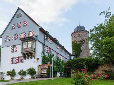 Schloss Neuenstein mit sog. Bergfried im Ortsteil Saasen