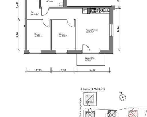 WBS erforderlich! 3-Zimmer Balkonwohnung zum Erstbezug