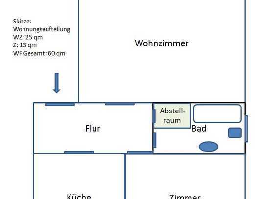 Gut geschnittene 2-Zimmer-Wohnung mit Balkon Reserviert -