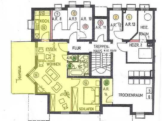 Vollständig renovierte Wohnung mit zwei Zimmern und Terrasse in Walldürn