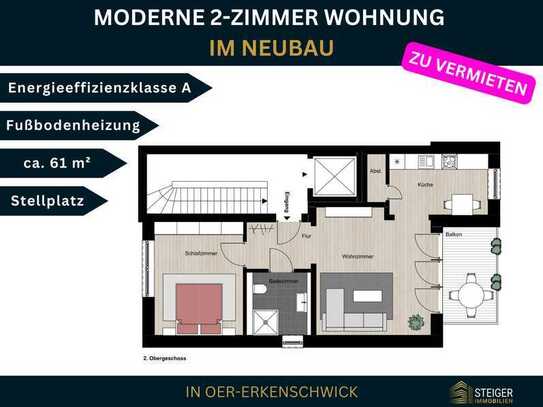 Seniorengerechtes Wohnen: 2 Zimmer mit Balkon und Stellplatz