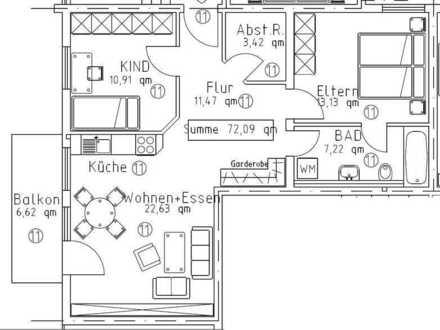 Freundliche 3-Zimmer-Wohnung mit Balkon in Friedrichsthal