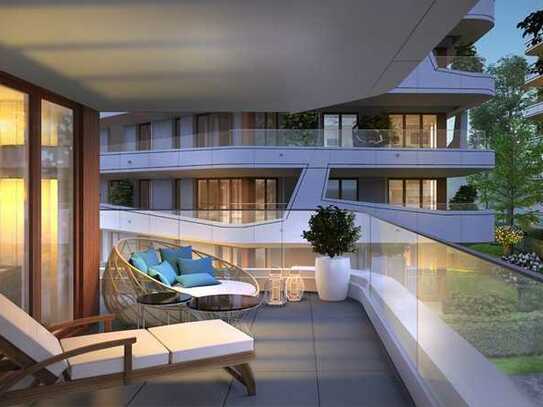 Exklusive 2-Zimmer-Wohnung mit großem 25m² Balkon in einer attraktiven und lebendigen Umgebung.