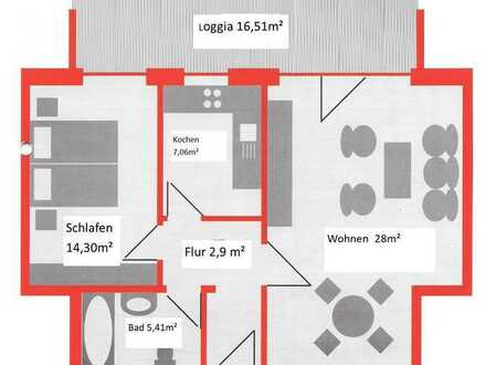 Gepflegte Wohnung mit zwei Zimmern sowie Balkon und EBK in Lübow