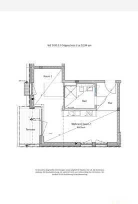 Stilvolle 1-Raum-Erdgeschosswohnung mit geh. Innenausstattung mit Terrasse und EBK